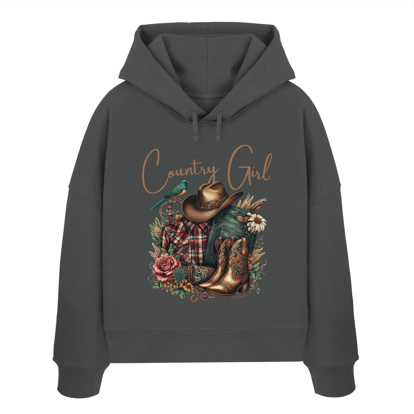 Country Girl - Womens Organic Boxcut Hoodie
