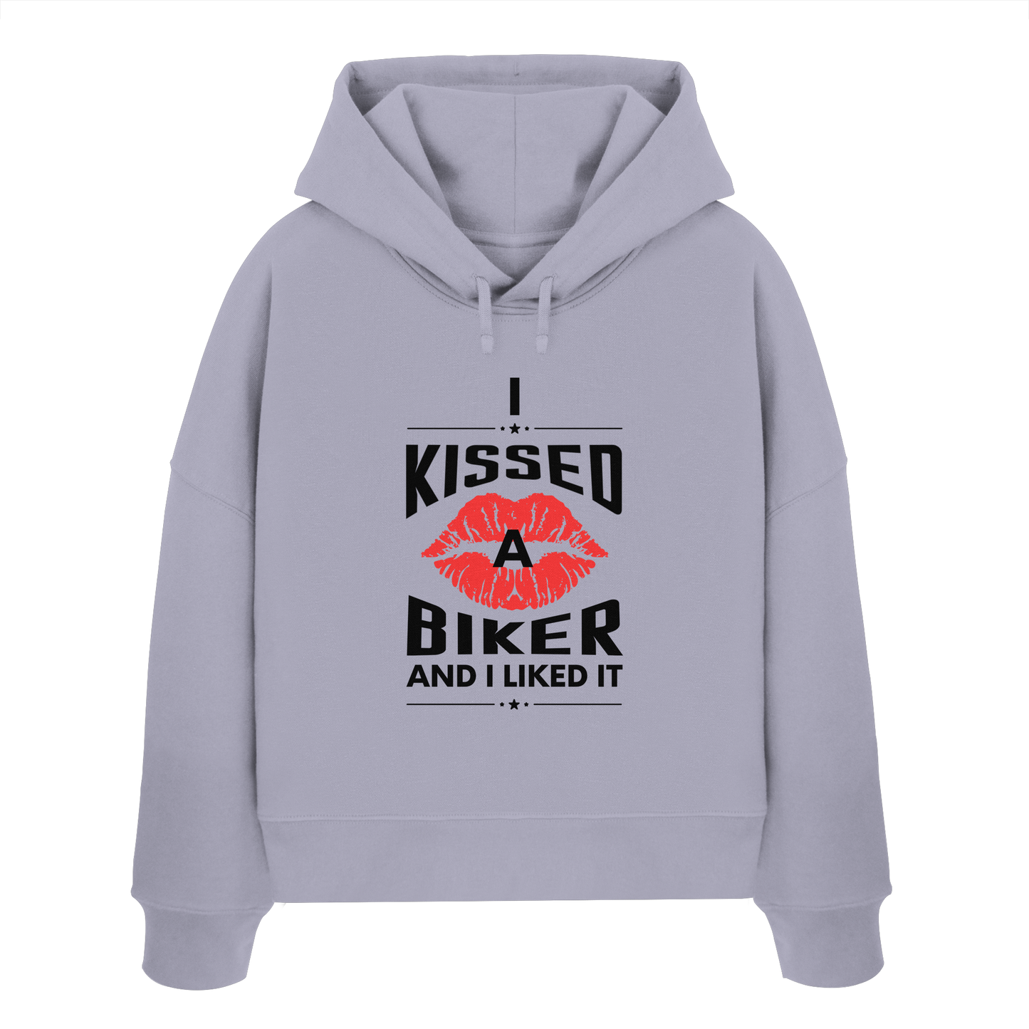 I Kissed a Biker - Womens Organic Boxcut Hoodie