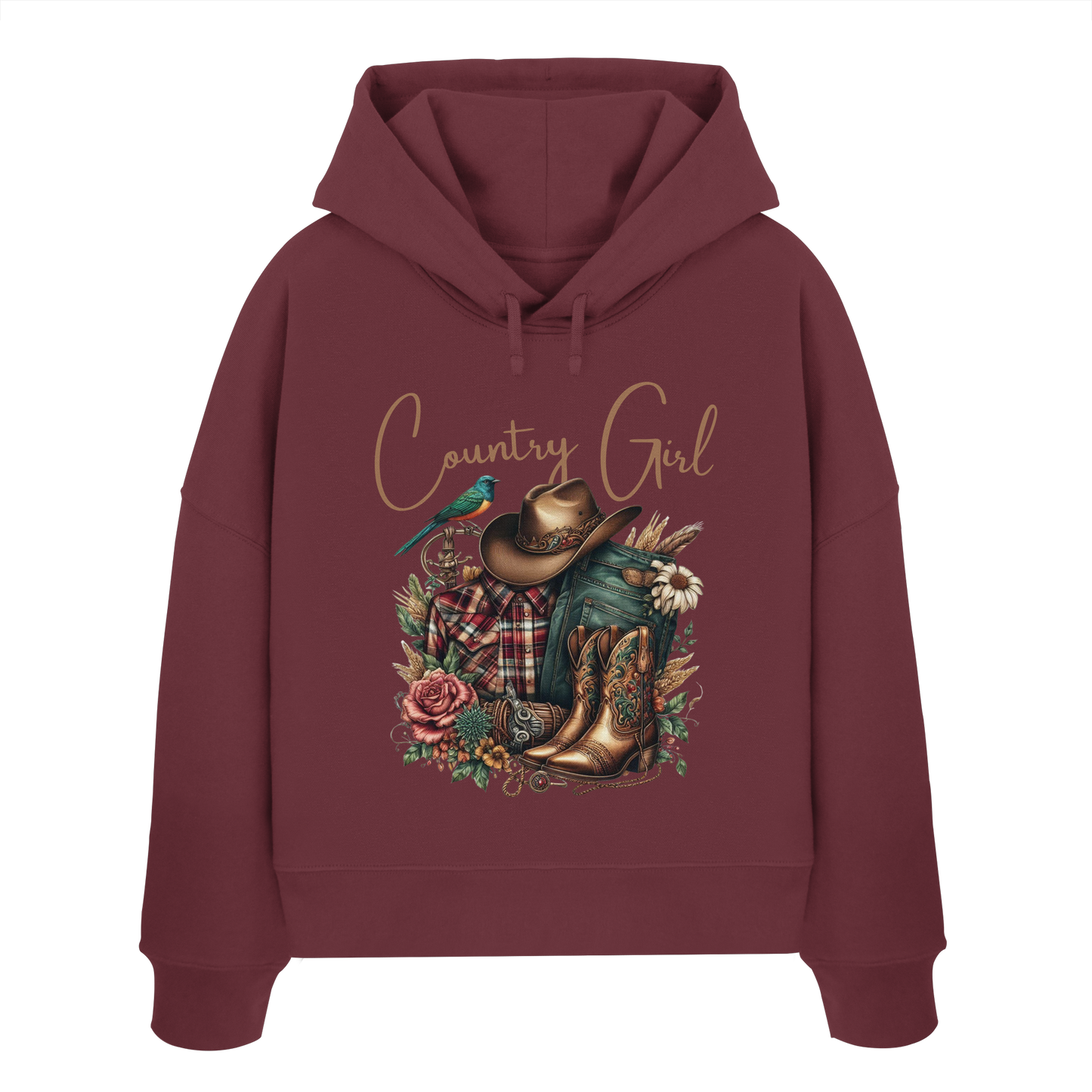 Country Girl - Womens Organic Boxcut Hoodie