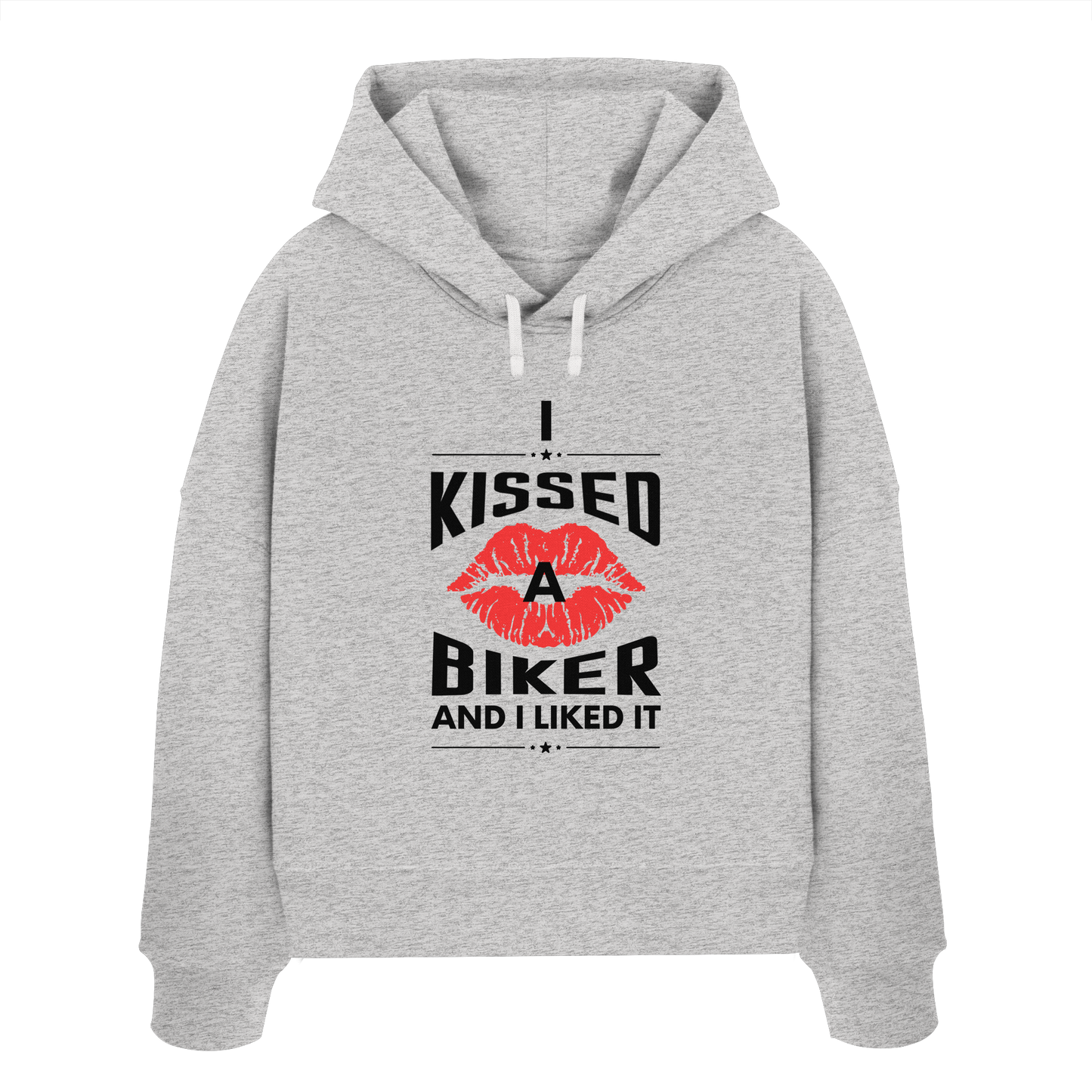 I Kissed a Biker - Womens Organic Boxcut Hoodie