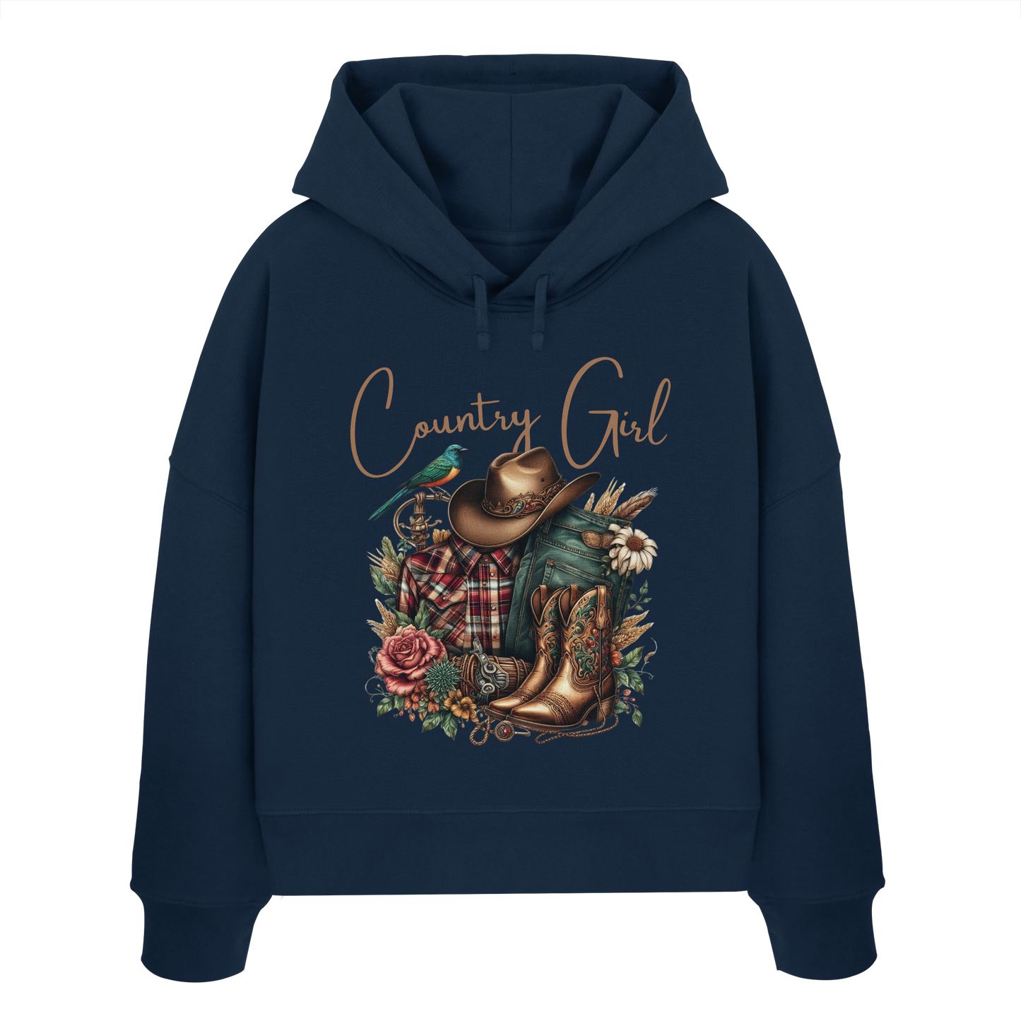 Country Girl - Womens Organic Boxcut Hoodie
