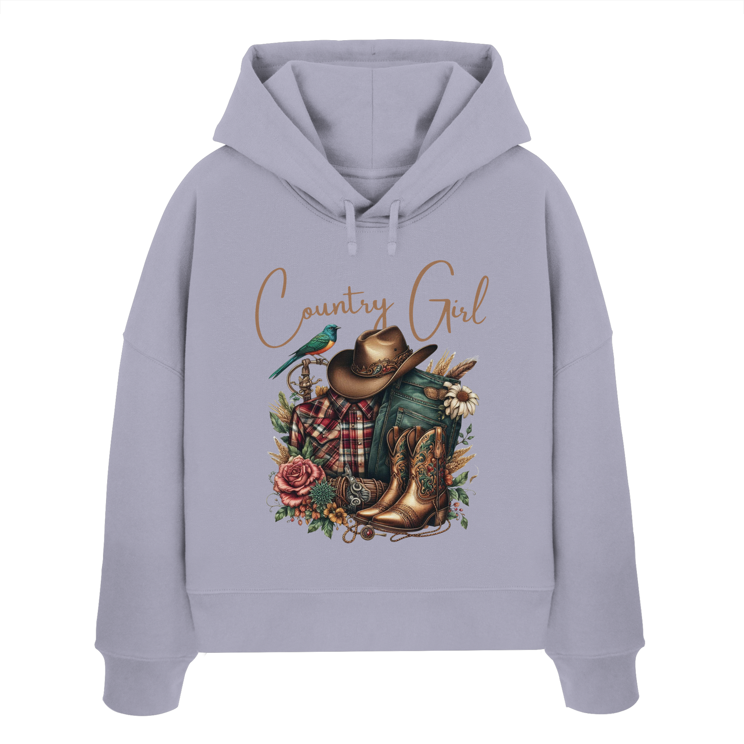 Country Girl - Womens Organic Boxcut Hoodie