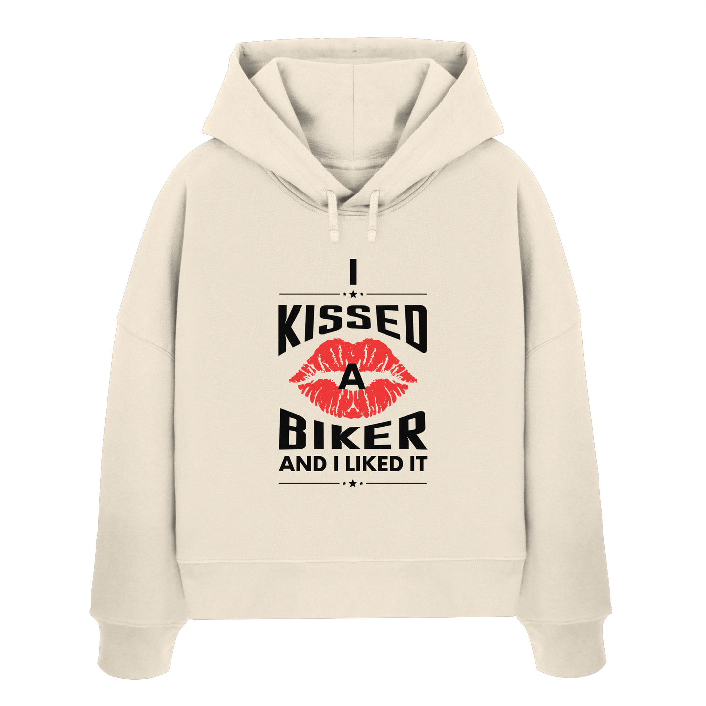 I Kissed a Biker - Womens Organic Boxcut Hoodie