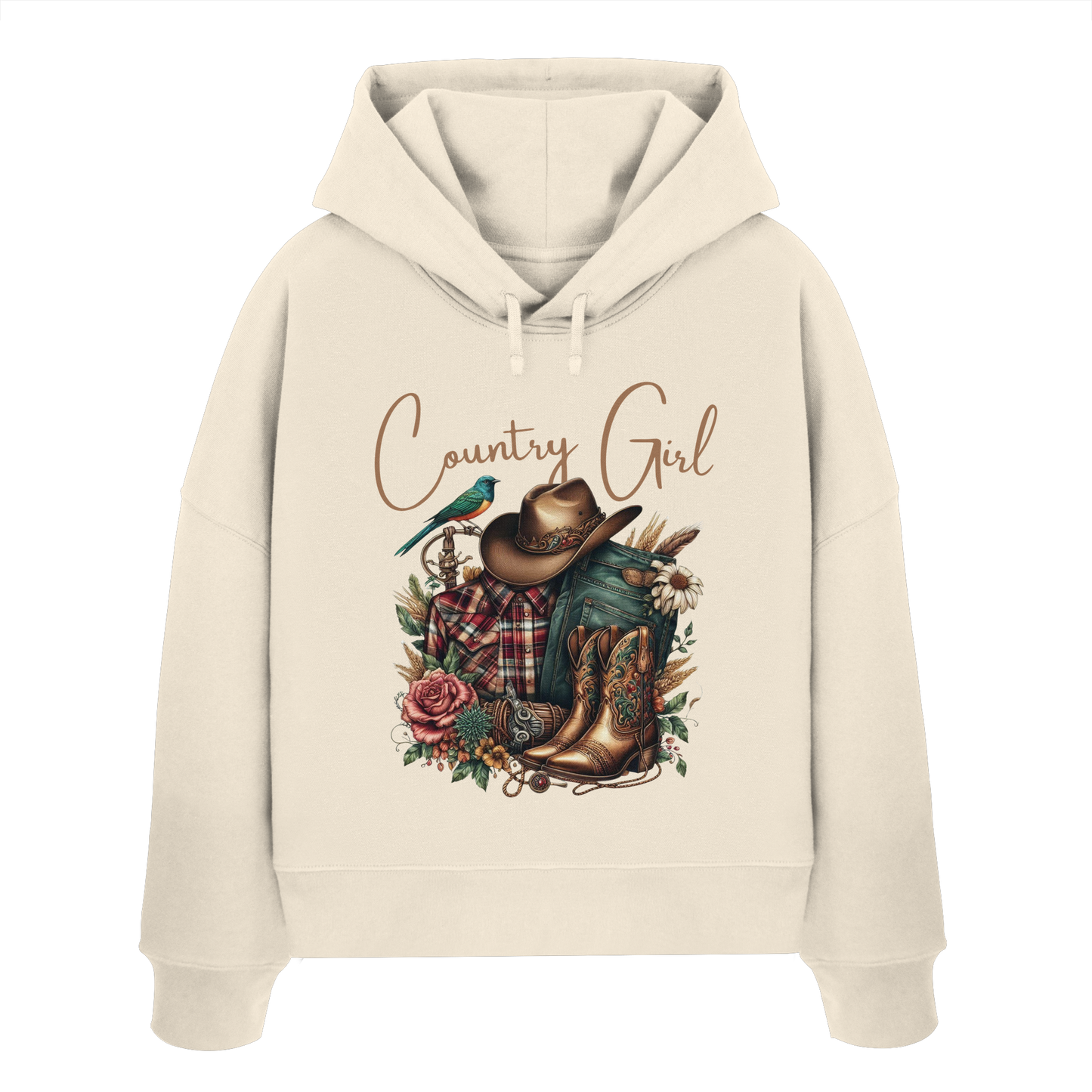 Country Girl - Womens Organic Boxcut Hoodie